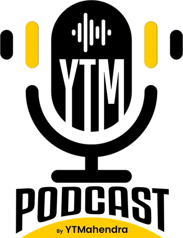 YTMahendra Podcast logo, black version